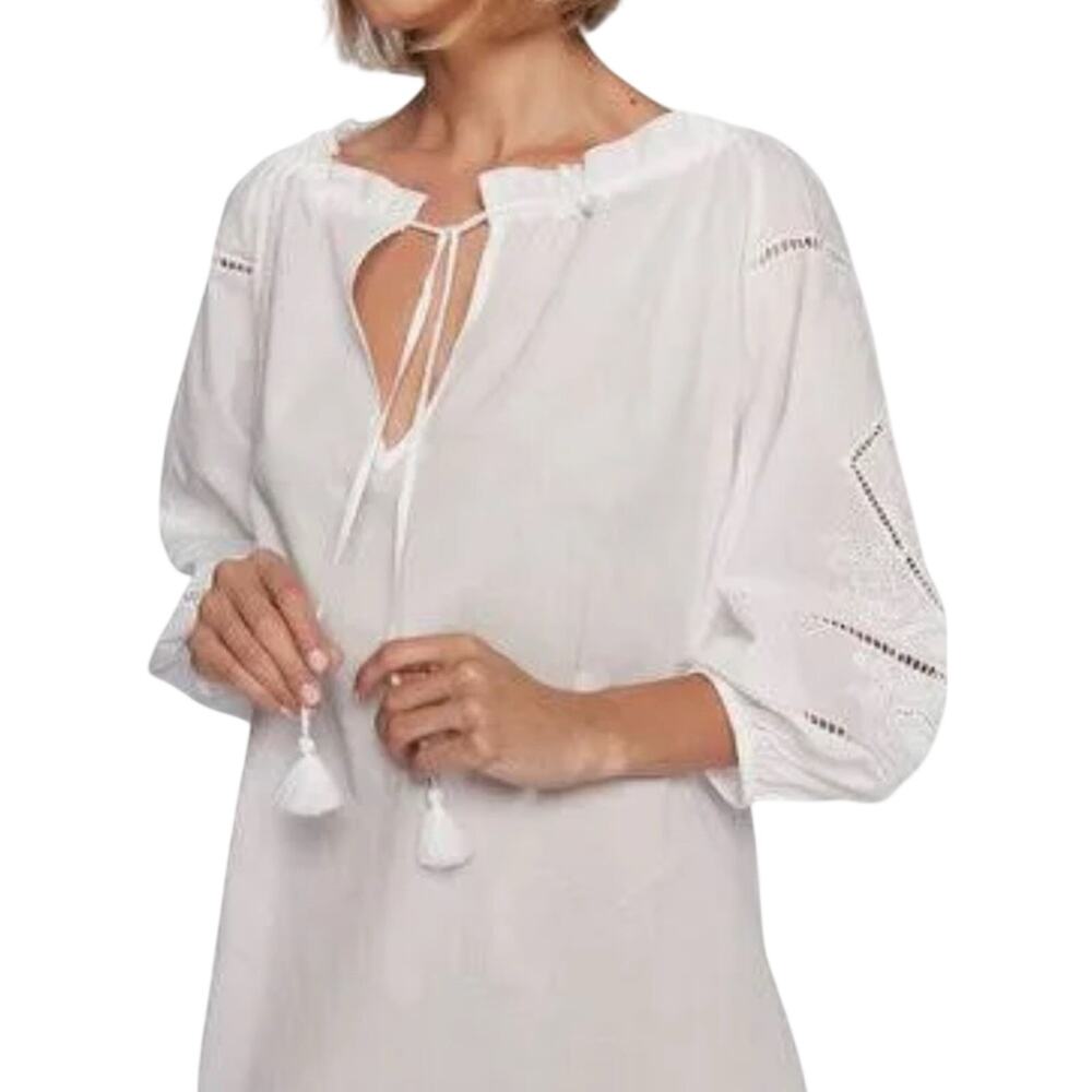 Ralph Lauren Beach Club Solids Embroidered Dress White Size S - Picture 1 of 7